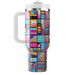 Vibrant Neon Mosaic  Personalized Tumblers