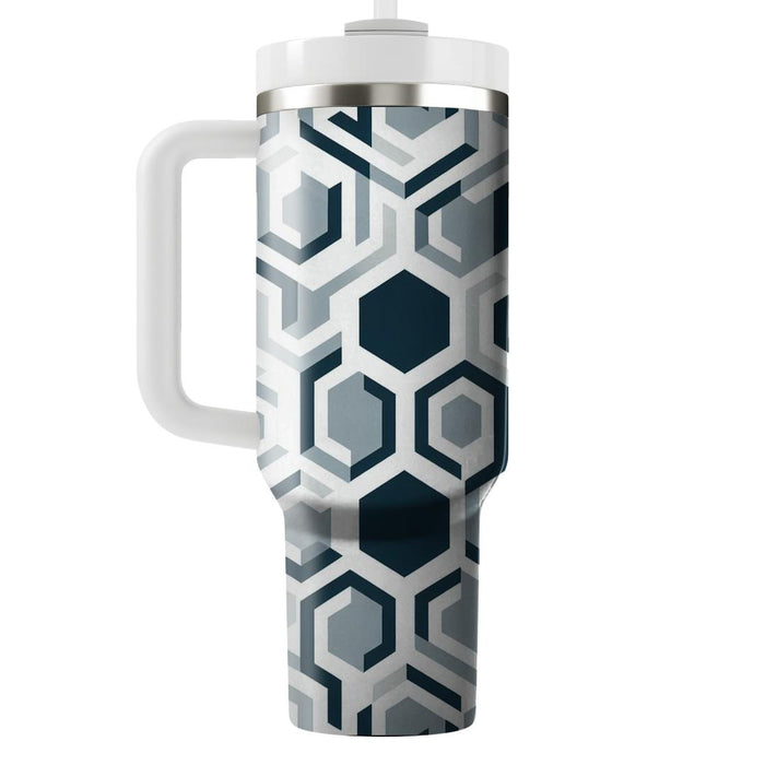 Sleek Minimalist Hexagons  Tumblers With Lids