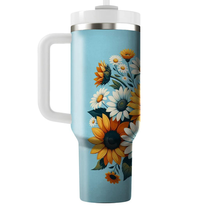 Sunshine Burst Floral  Travel Tumblers