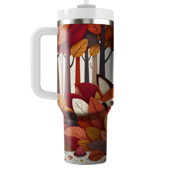 Whimsical Fox In The Woods  Personalized Tumblers