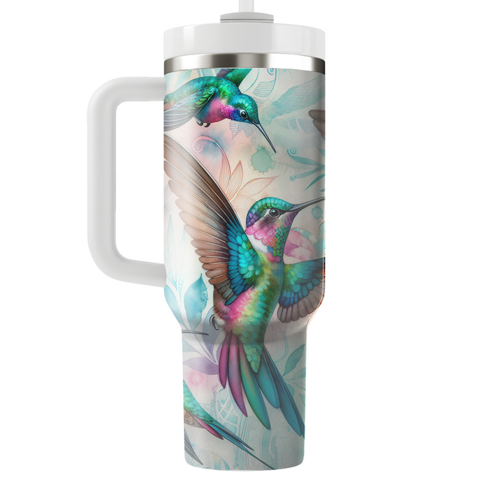 Watercolor Hummingbird Harmony  Personalized Tumblers