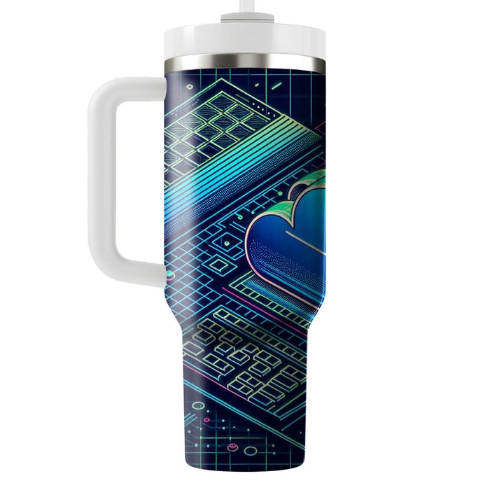 Futuristic Cyber Grid  Custom Tumblers