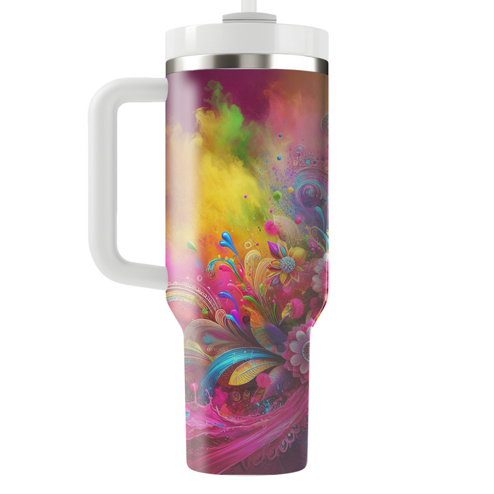 Joyful Blooms - A Holi Festival  Decorative Tumblers