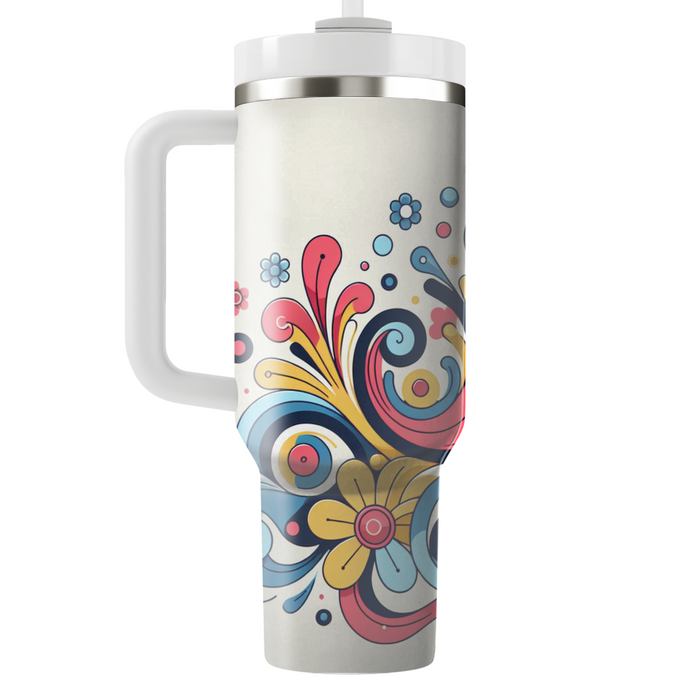 Whimsical Floral Whirlwind  Travel Tumblers