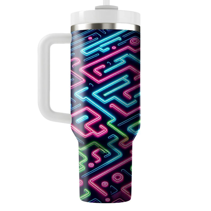 Retro Neon Maze  Custom Tumblers