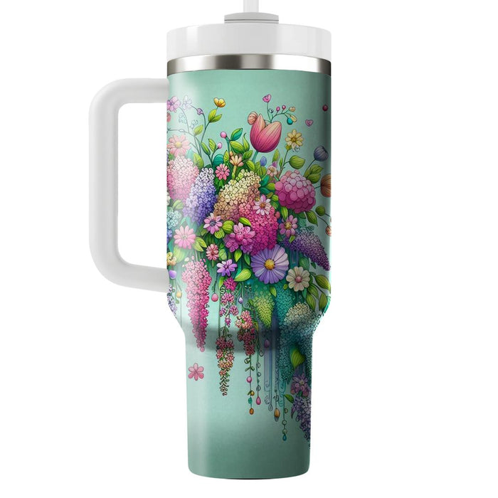 Whimsical Floral Cascade  Insulated Tumblers