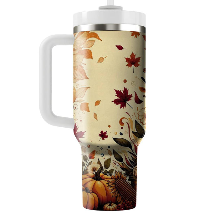 Whimsical Harvest - A Thanksgiving  Tumbler Cups