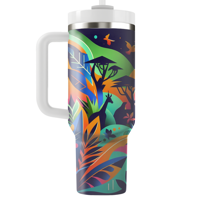 Wild Neon Safari  Personalized Tumblers