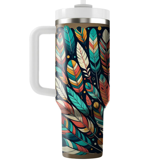 Bold Boho Feathers  Custom Tumblers