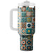 Funky Retro Tiles  Travel Tumblers