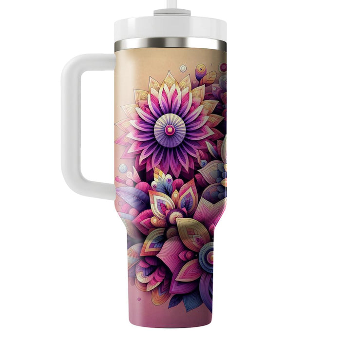 Vibrant Petals  Tumbler Cups