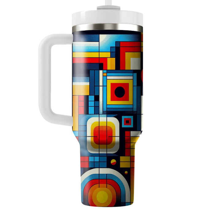 Artistic Retro Squares  Decorative Tumblers