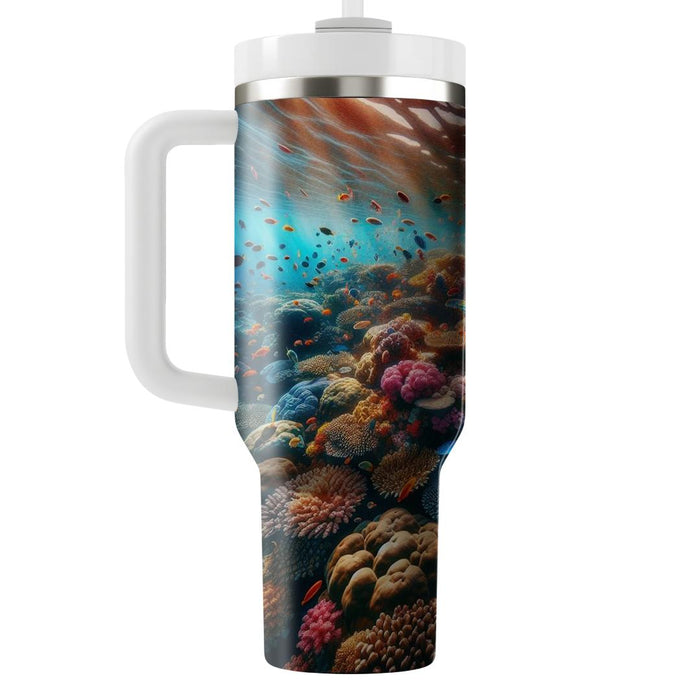 Vibrant Coral Reef  Travel Tumblers