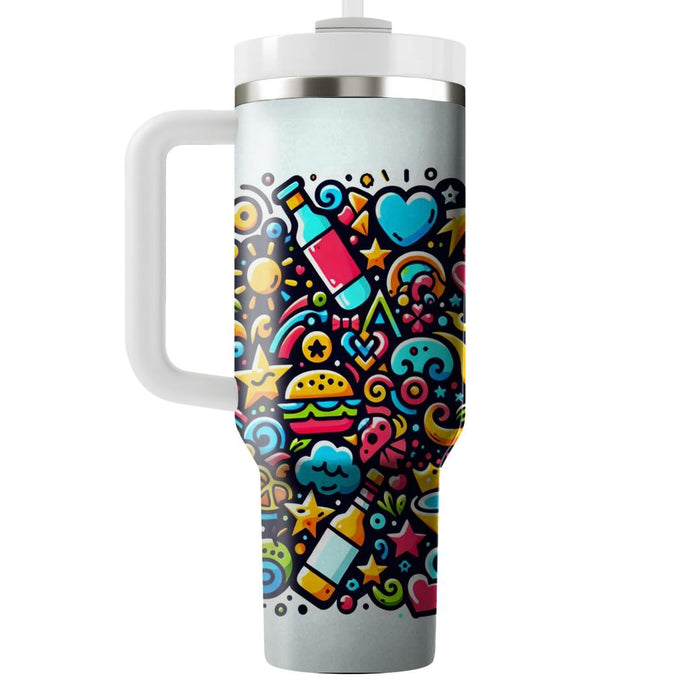 Whimsical Doodle Fun  Tumbler Cups