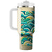 Whimsical Ocean Wave Pattern  Personalized Tumblers