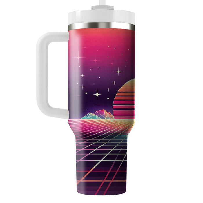 Retro Grid Sunrise  Unique Tumblers