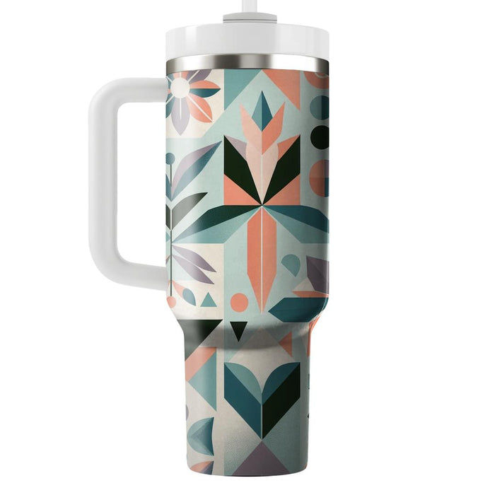 Geometric Blossom Burst  Travel Tumblers