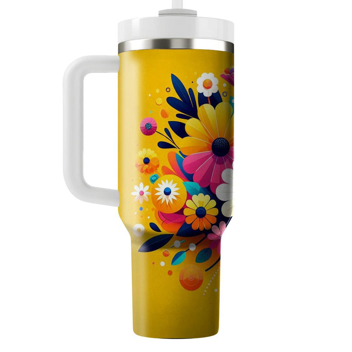 Sunny Flower Power  Unique Tumblers