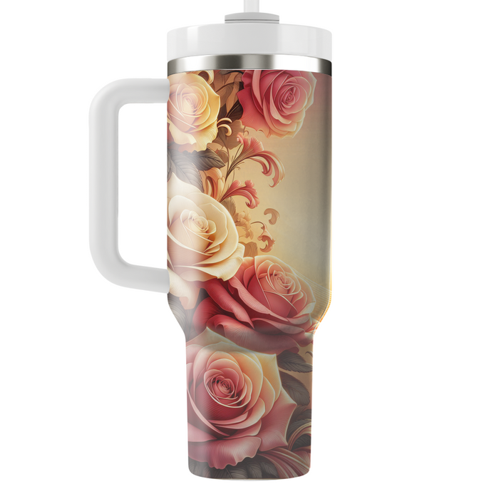 Sunset Rose Blooms  Custom Tumblers