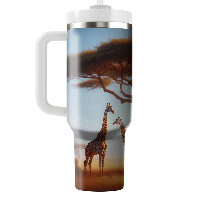 Gentle Giraffe Plains  Travel Tumblers