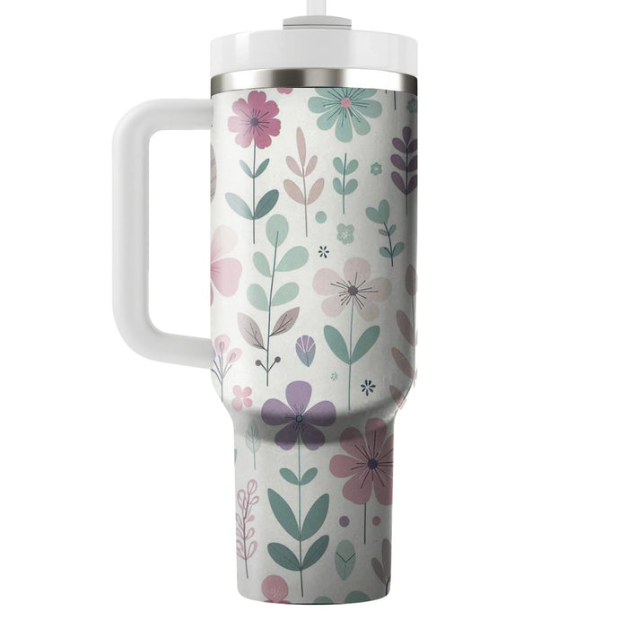 Whimsical Watercolor Flowers  Decorative Tumblers