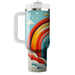 Vibrant Retro Rainbows  Tumbler Cups