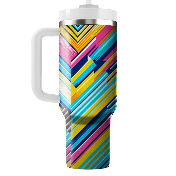 Bright Retro Stripes  Insulated Tumblers