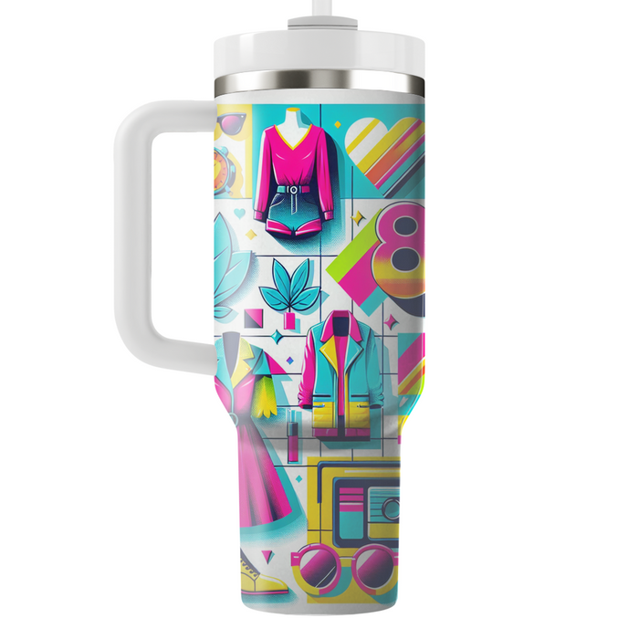 Flashy 80s Fashion Personalized Tumblers