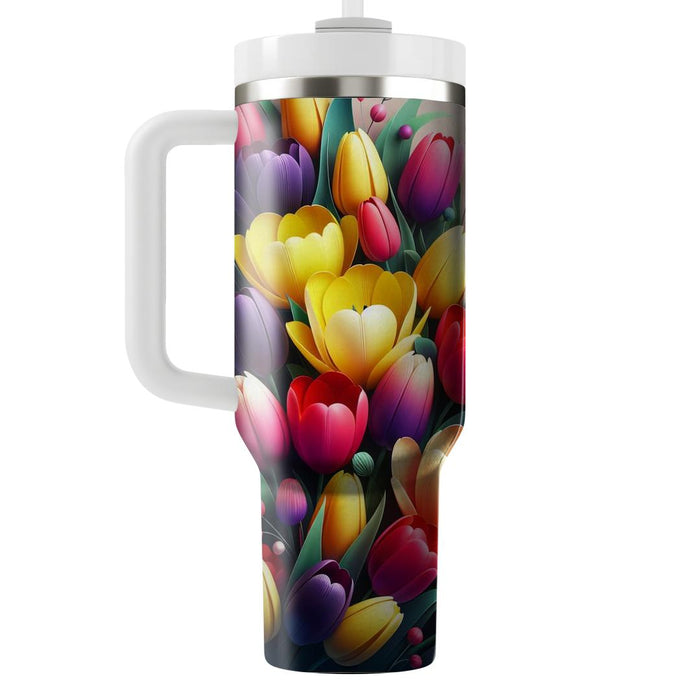 Spring Tulip Symphony  Decorative Tumblers