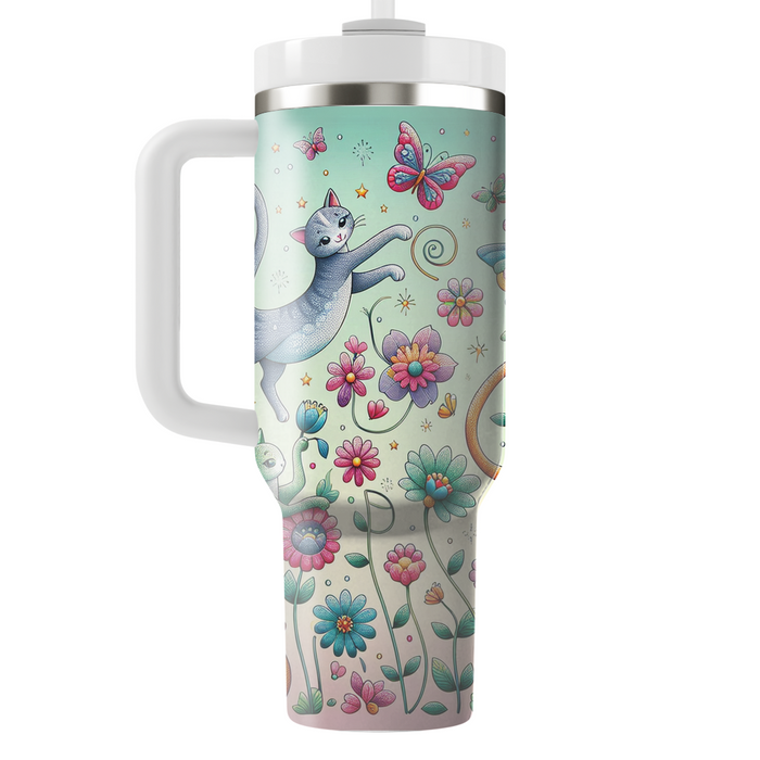 Whimsical Feline Wonderland  Personalized Tumblers