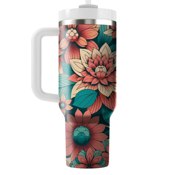 Bright Floral Retro  Personalized Tumblers