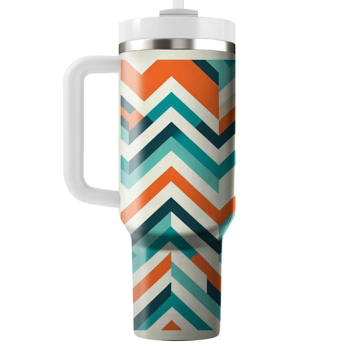 Vibrant Chevron Pattern  Travel Tumblers