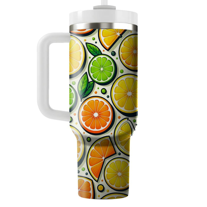 Sunny Citrus Slice Pattern  Personalized Tumblers