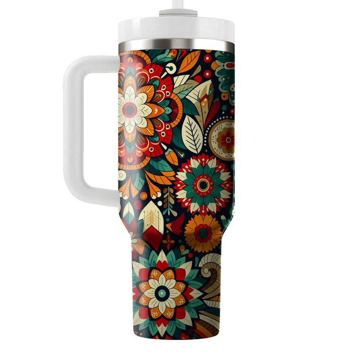 Vibrant Folk Art Patterns  Tumbler Cups