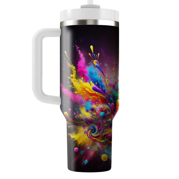 Vibrant Echoes - A Festival Of Colors  Personalized Tumblers