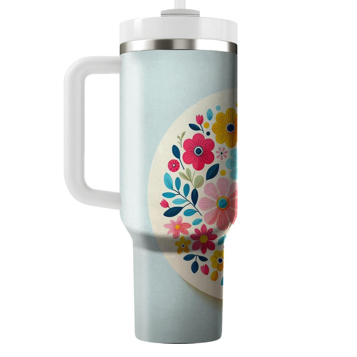 Whimsical Rainbow Blooms  Tumbler Cups