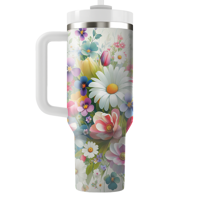 Spring Floral Whimsy  Personalized Tumblers