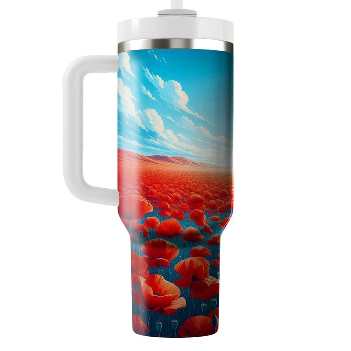 Vibrant Poppy Field  Unique Tumblers