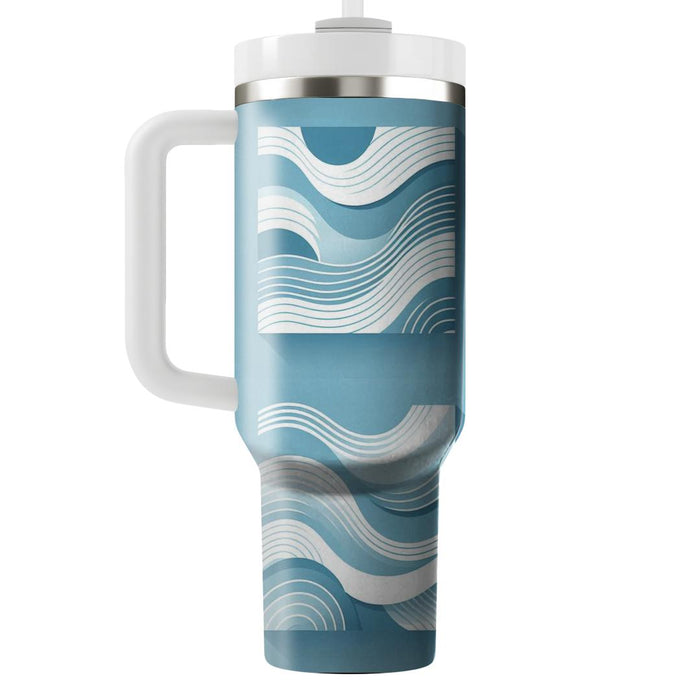 Trendy Wave Lines  Personalized Tumblers