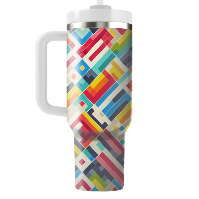 Geometric Rainbow Tiles  Decorative Tumblers