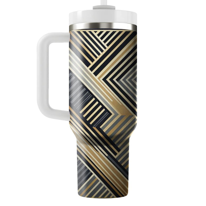 Sophisticated Diagonal Stripes  Personalized Tumblers