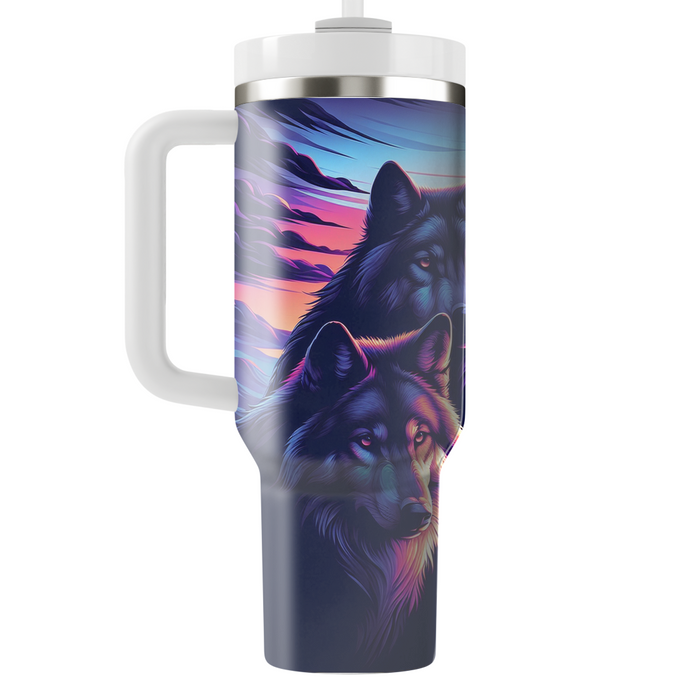 Wild Wolves At Twilight  Personalized Tumblers