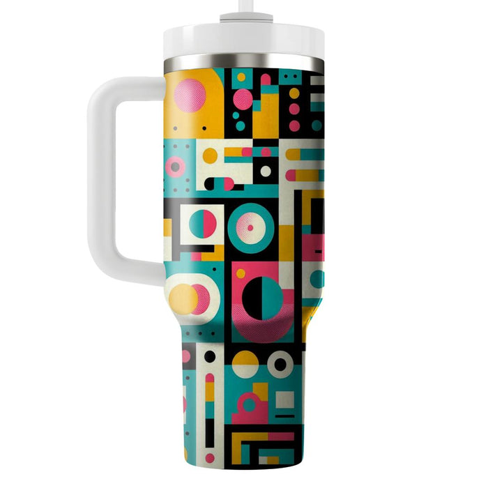 Funky Retro Mod Shapes  Personalized Tumblers