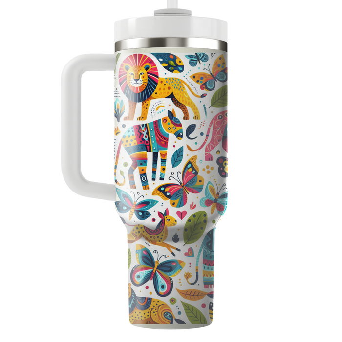 Vibrant Animal Patterns Tumblers With Lids