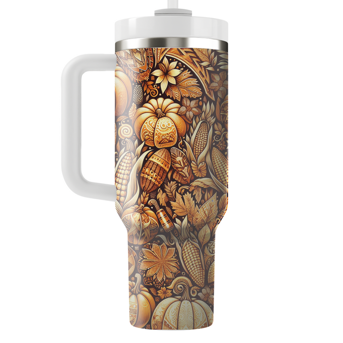 Bountiful Gratitude - Thanksgiving Feast  Custom Tumblers