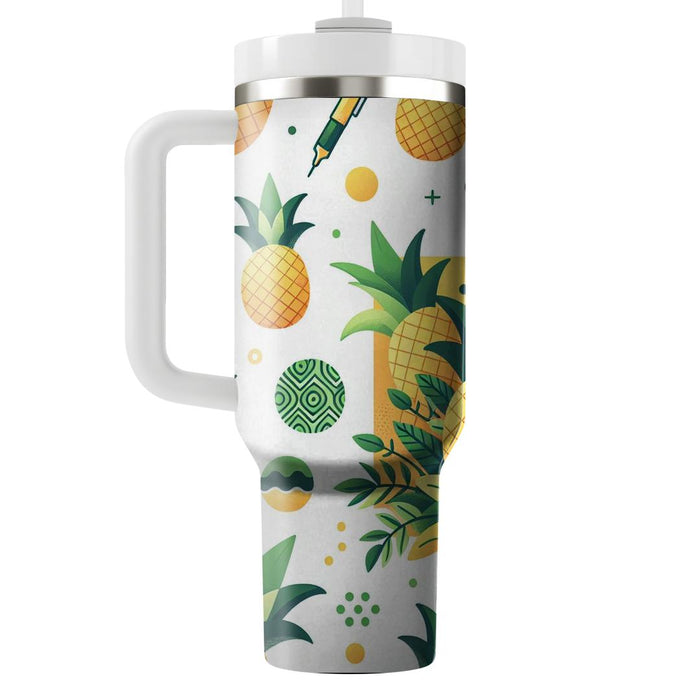 Whimsical Pineapple Pattern  Personalized Tumblers