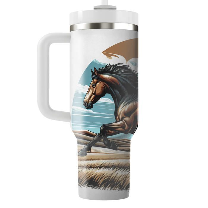 Wild Mustang Gallop  Personalized Tumblers