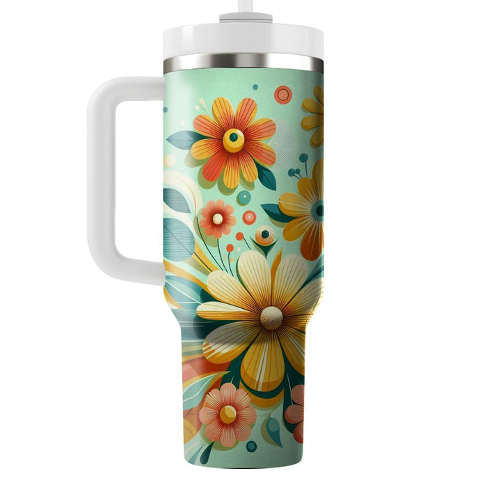 Sunny Retro Blooms  Tumbler Cups