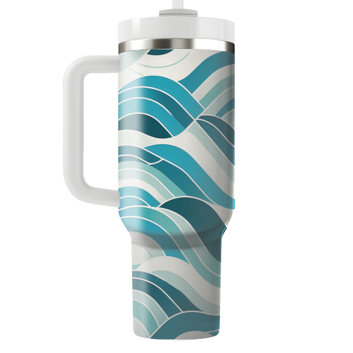 Geometric Wave Serenity  Custom Tumblers