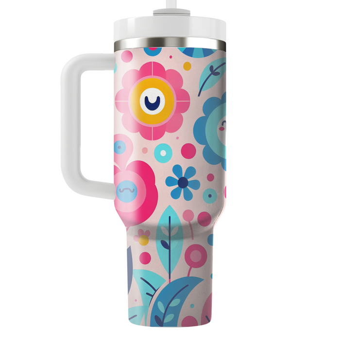 Whimsical Circle Bloom  Decorative Tumblers